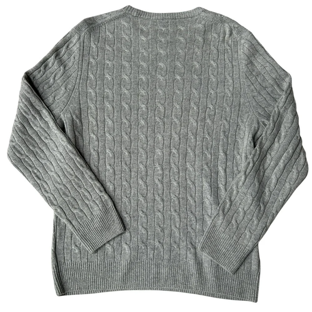 J. Crew Cashmere Lightweight Cable Knit Sweater in Heather Grey, Size XL